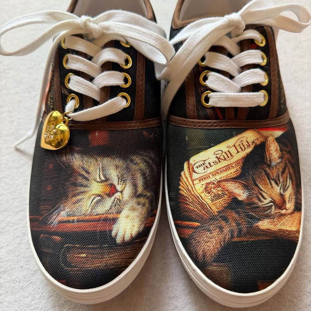 Bradford Exchange Women’s Cat Nap Sneakers Size 8 Charles Wysocki Canvas Shoes